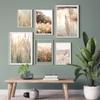 Autumn Flower Sunrise Nature Landscape CanvasPainting Poster Print Green Grass Scandinavian Style Wall Art Nordic Picture Decor