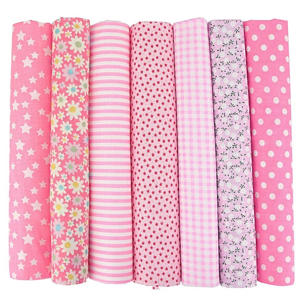 7Pcs/set 50x50cm Cotton Fabric Stash Colorful Patchwork Cotton Fabric Handmade Accessories