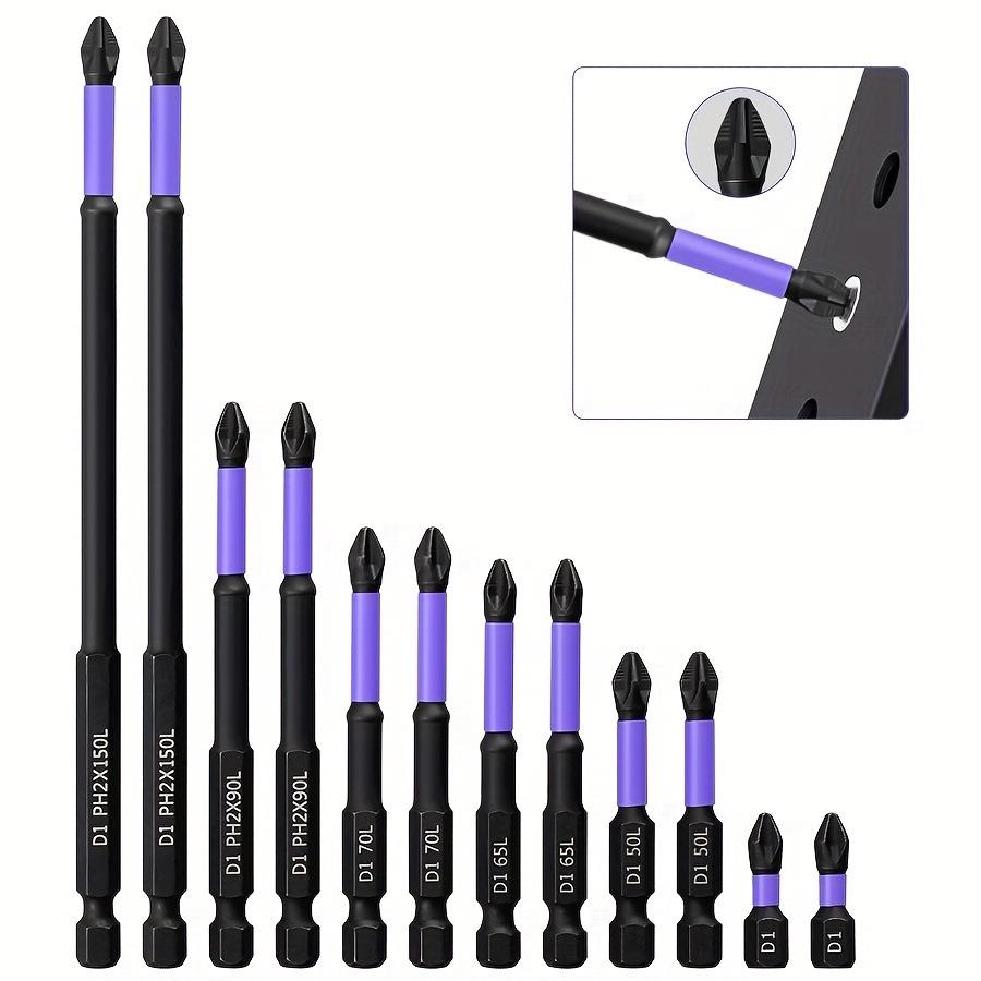 Набор магнитных бит Phillips PH2 с противоскользящим покрытием, 25-150 мм, головки для электрической отвертки высокой твердости