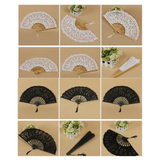 27 см кружевной складной веер с кисточкой винтажный свадебный танцевальный реквизит для фотографий портативный летний ручной веер вечерние принадлежности подарок