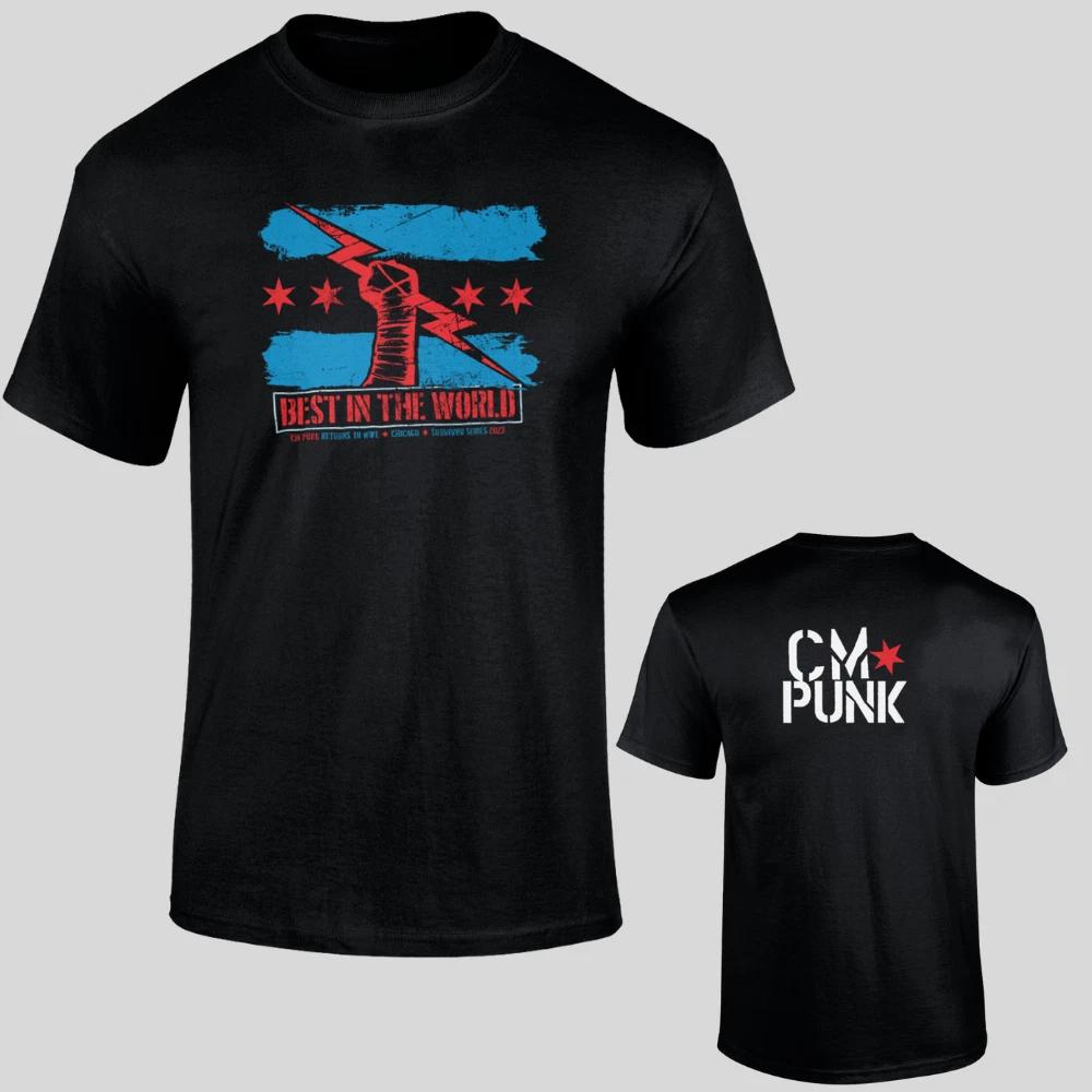 CM Punk T-Shirt World's Best Return WWE Black Men Female Dad Son Fan Gifts Men's Clothes Couple Tops