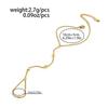 SHIXIN Exquisite Stainless Steel Zircon Hand Chain Bracelet Women Thin Link Chain Connecting Harness Bracelet Ring Hand Jewelry