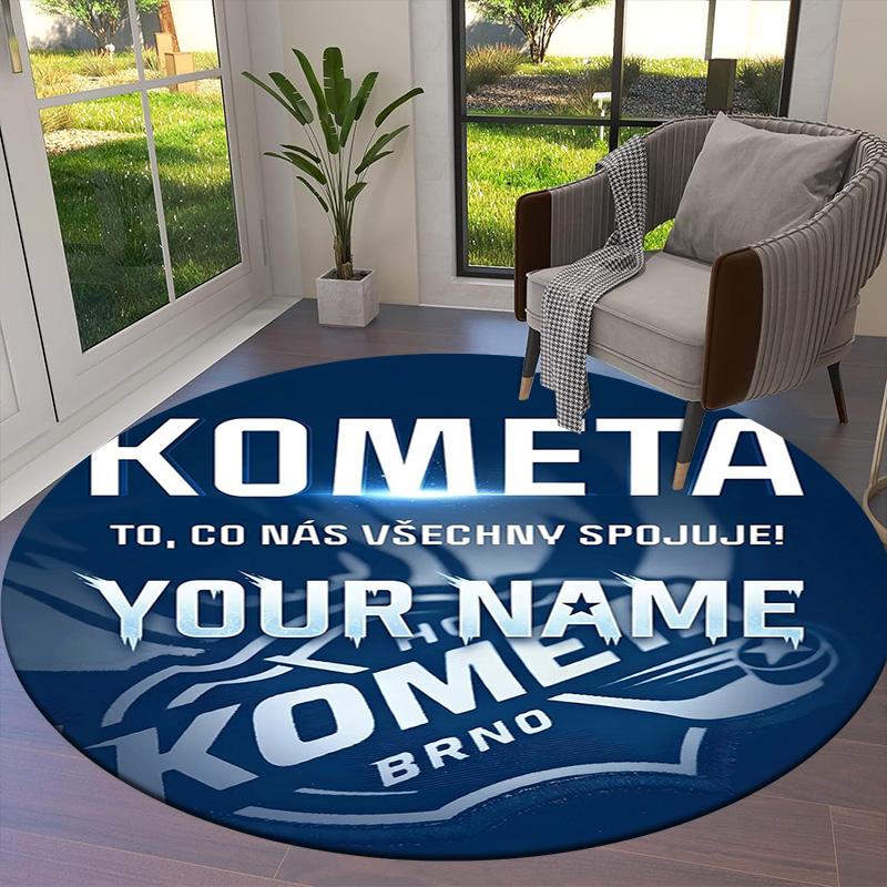 Bear Ice Hockey Team Custom Name Round Area Rug Carpet Rug For Living Room Bedroom Sofa Playroom Decor Nonslip Floor Mat