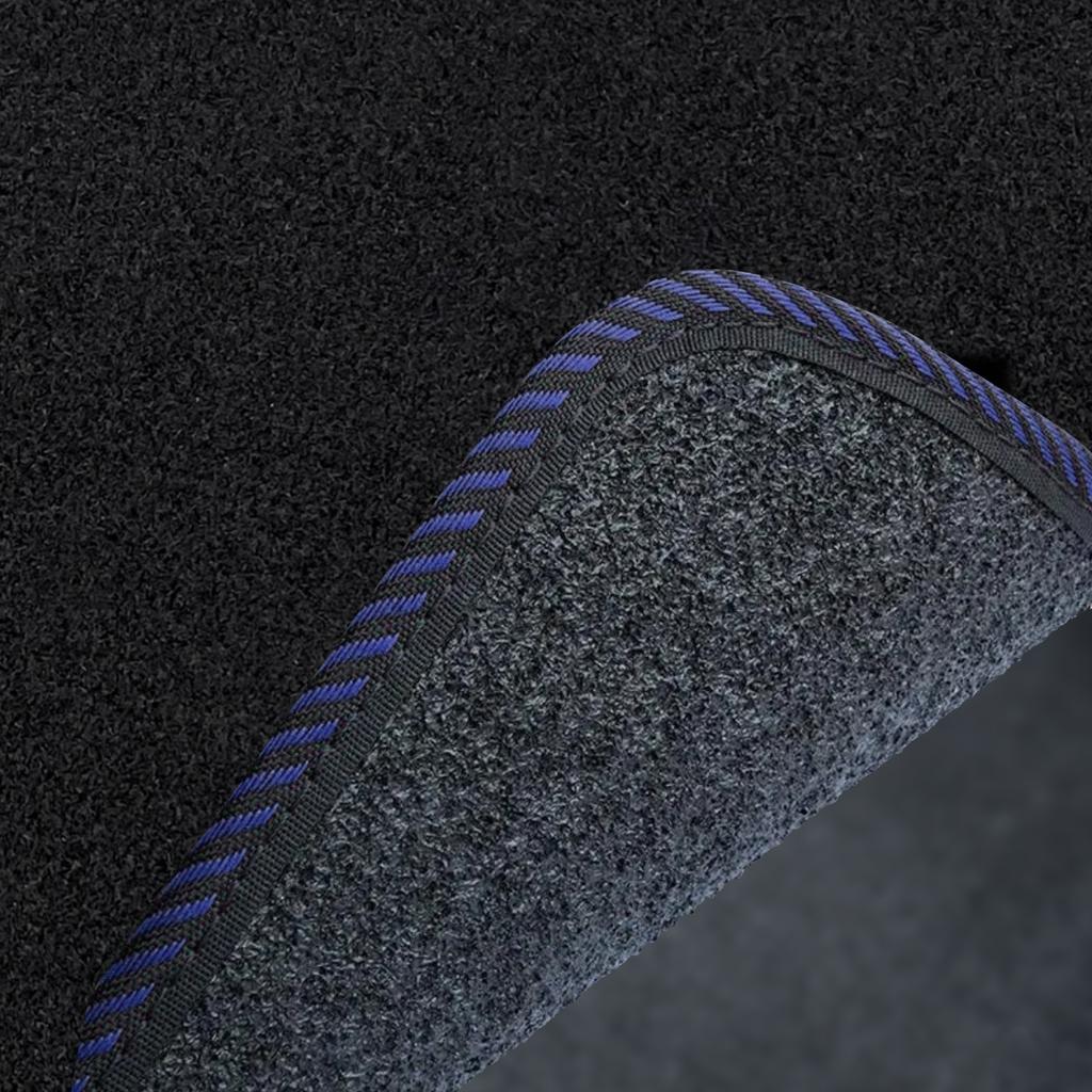 Velour Car Mat Set, Car Mats Fitting: Nissan Navara III 2005-2010 3-Door, Nissan Pathfinder III R51 2004-2010 3-Door, Blue Piping