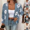 Women's Floral Jacquard Button-Front Cardigan - 2025 Autumn/Winter Collection