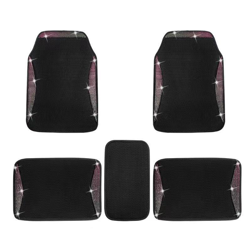 Universal Bling Waterproof Anti Slip Car Floor Mats Protective Car Mats for Women Diamond Car Accessories for Girls Wholesale