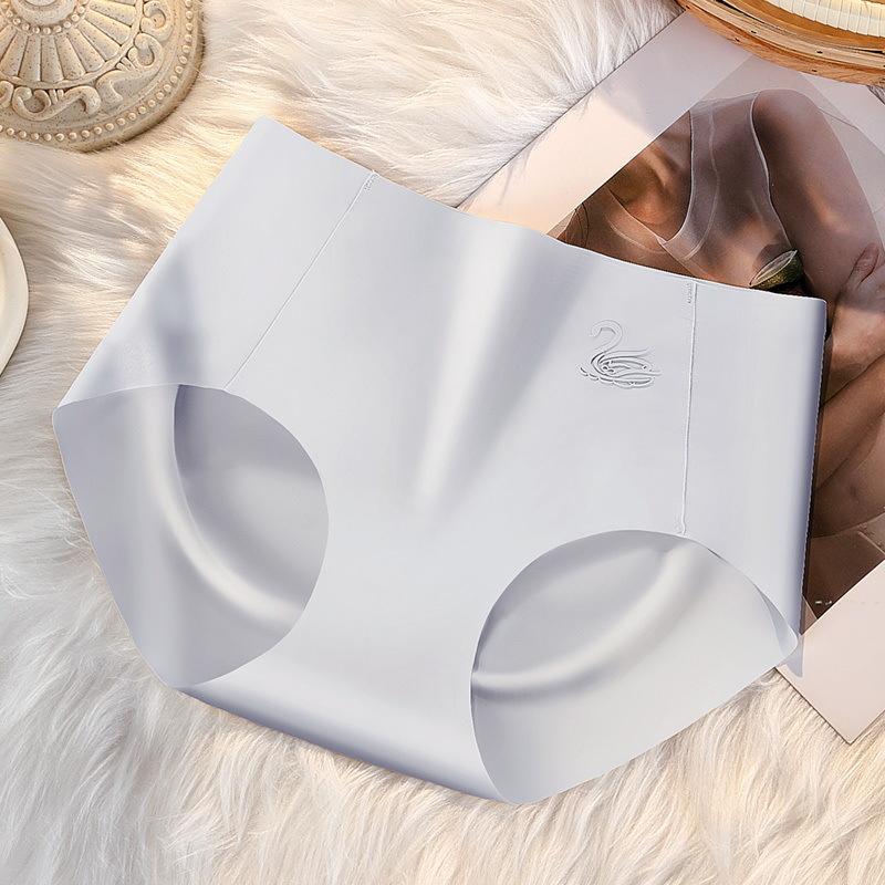 Ледяной шелк Женское нижнее белье Средняя посадка Ледяной шелк 3D Подтягивающие ягодицы Бесшовные хлопковые трусы M-XL