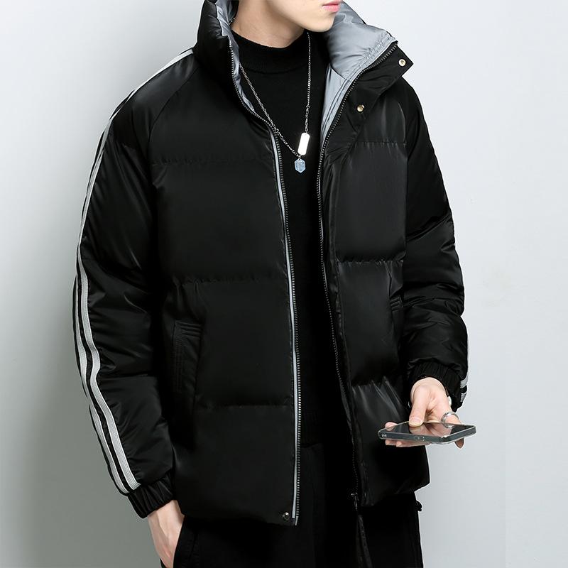 Winter Hong Kong Style Casual Handsome Young Neutral Style Public Plate Printing Label Thickened Men's Cotton-padded Jacket