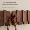 Xuanyong Black Walnut Piano Key Wall Coat Rack