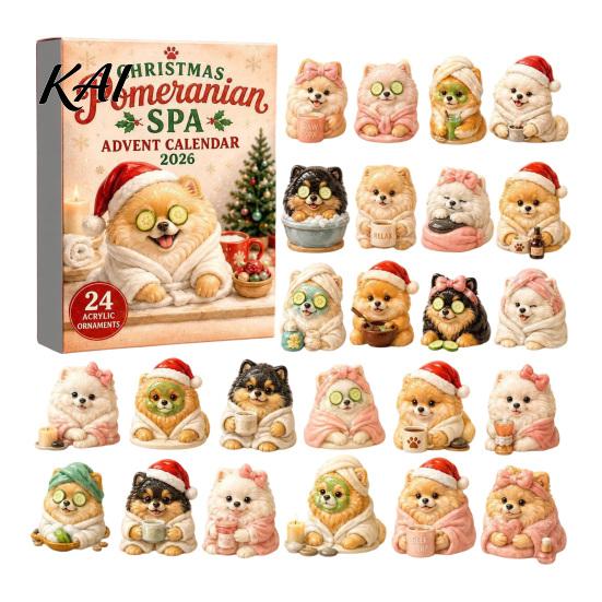 Unique Dog Themed Gift Advent Calendars 2026, Cute 24 Days Christmas Countdown Calendar Calendar, 2D Acrylic Collectible Figures for Lovers,