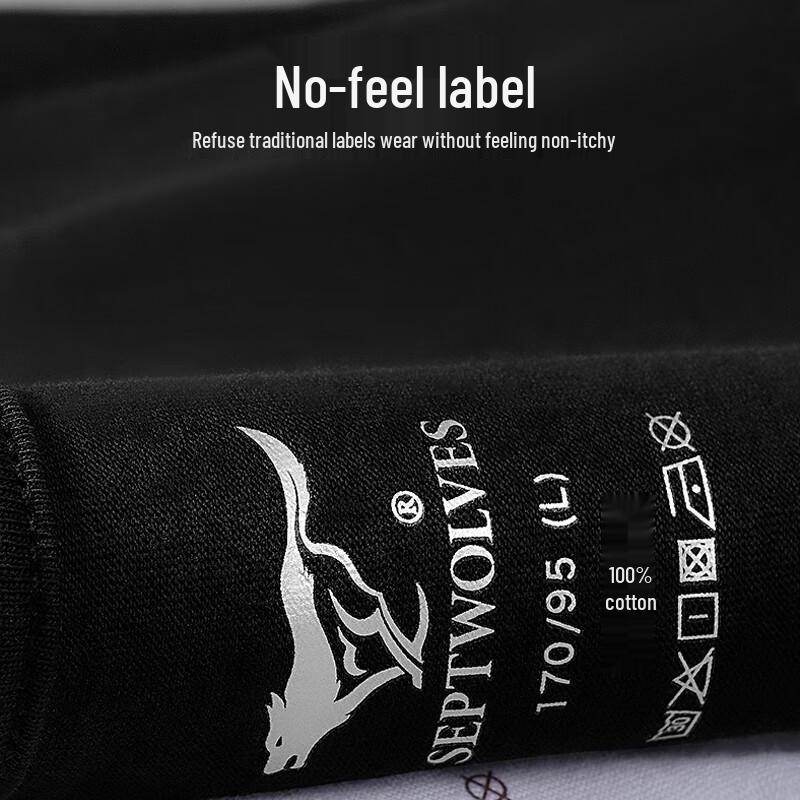 SEPTWOLVES Мужская футболка с коротким рукавом из 100% хлопка