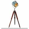 Vintage Floor Lamp Designer Nautical Wooden Tripod , LED Lamp, Spotlight, Sea