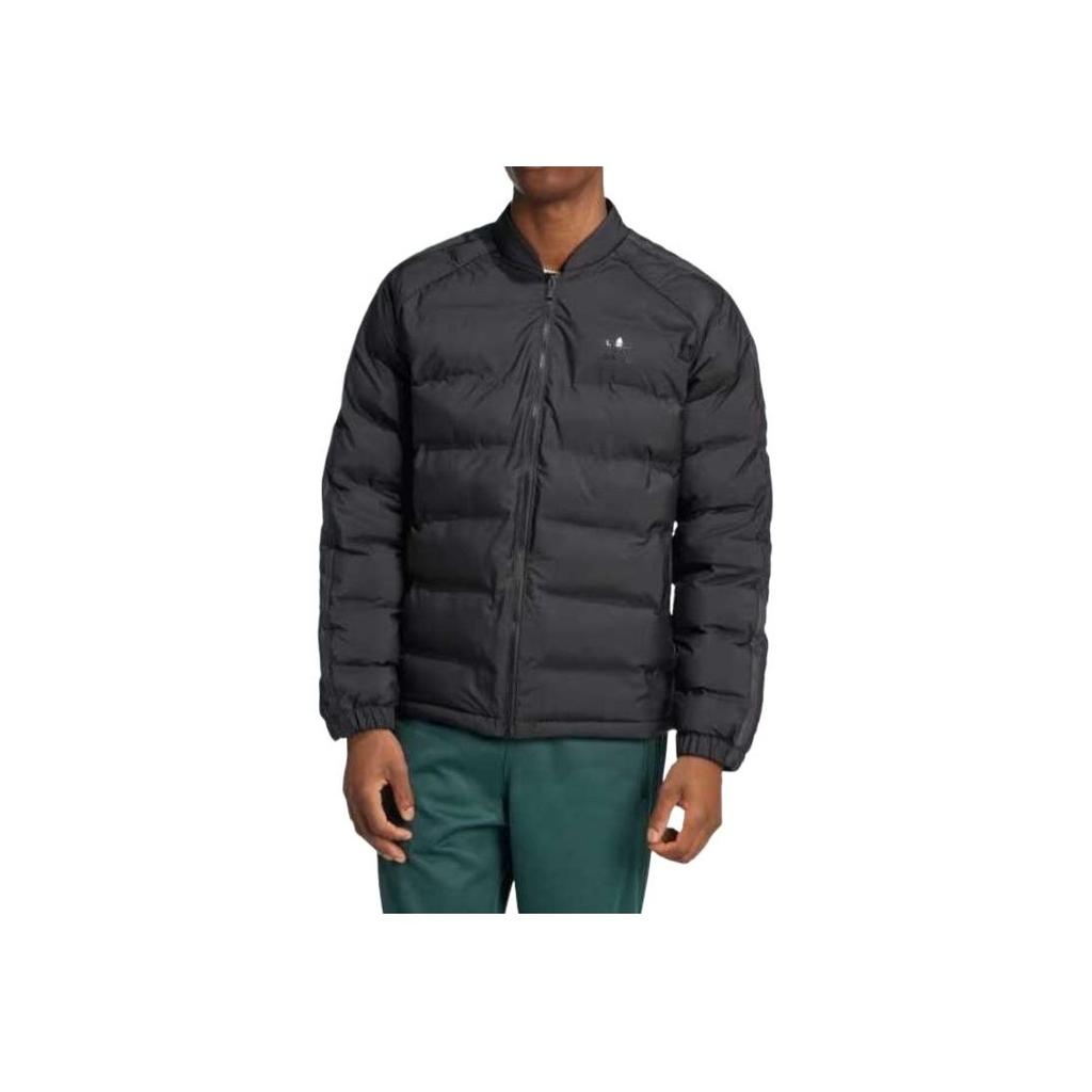 Adidas Originals SST Solid Color Logo Pattern Outdoor Casual Sports Warm Zip-Up Stand Collar Jacket Men Jacket Black IZ1841