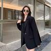 Костюм с разрезом на спине, черный пиджак и куртка для женщин с весенне-осенним дизайнерским темпераментом