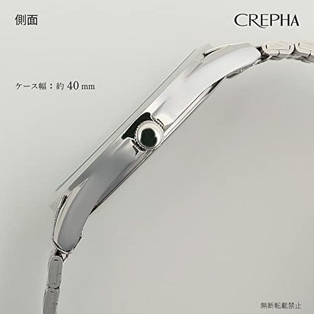 CREPHA Analog Japanese Quartz 3 ATM Water Date Simple and Stainless Steel 18mm Band Suitable for High School and Junior High School Available in White