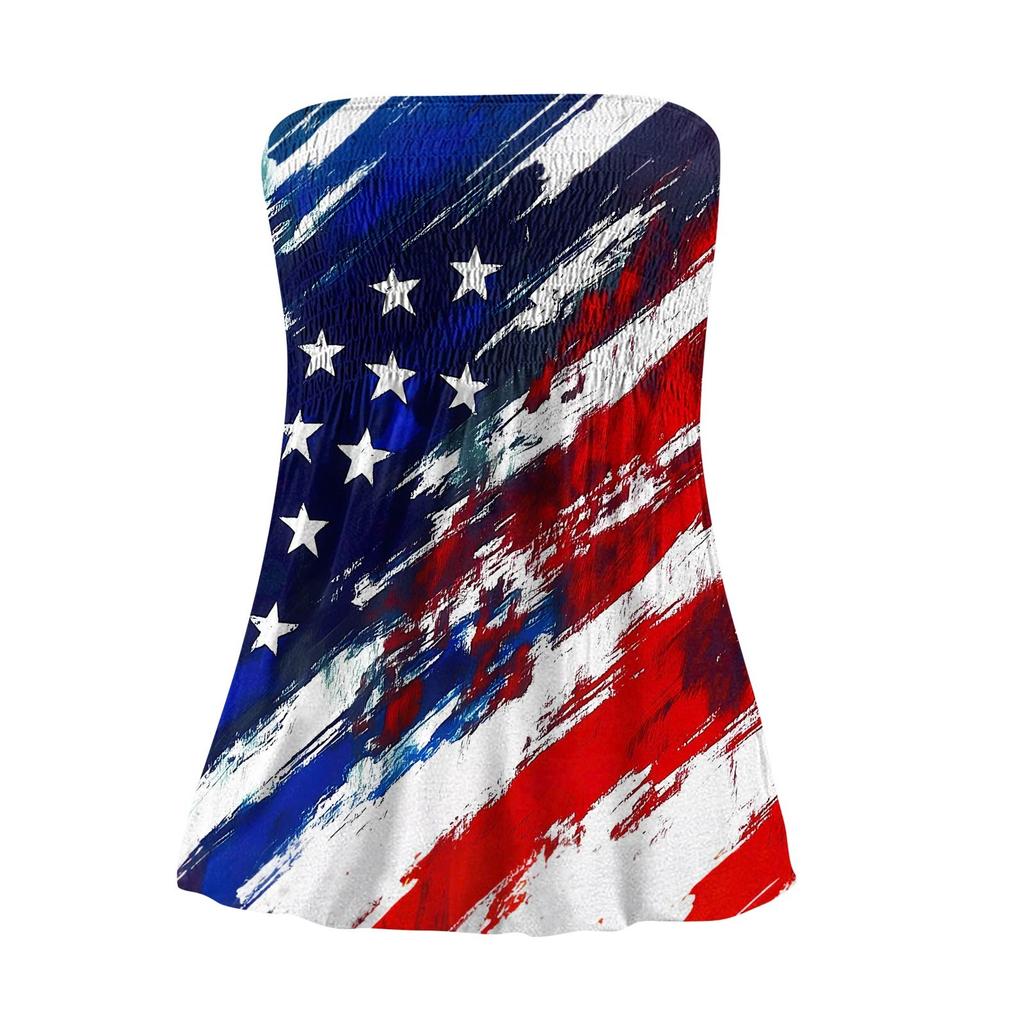 Summer Tube Tops For Women,Cute Sexy Off Shoulder Print Sleeveless T-Shirt