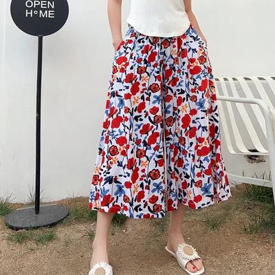 Женские весенне-летние новые милые хлопковые свободные повседневные брюки-капри для ношения на улице, брюки-юбка