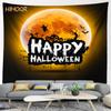 Счастливый Хэллоуин Тыквенный Гобелен Настенный Бохо Украшение Комнаты Большой Ткань Эстетический Домашний Фон Для Вечеринки