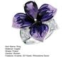 Women Ring 3D Flower Shape Rhinestone Decor Enamel Polished Copper Anniversary Gift Wedding Party Banquet Cocktail Jewelry