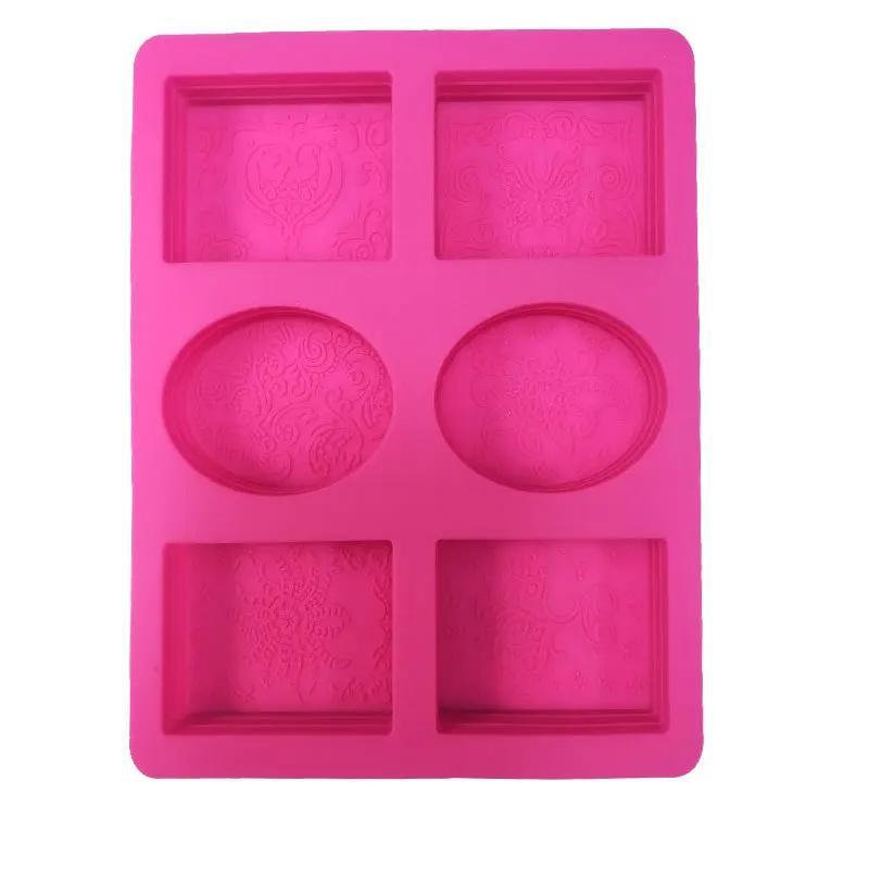 6 отверстий 3D силиконовая форма для мыла мылоизготовление форм принадлежности свеча смола ремесло домашний декор