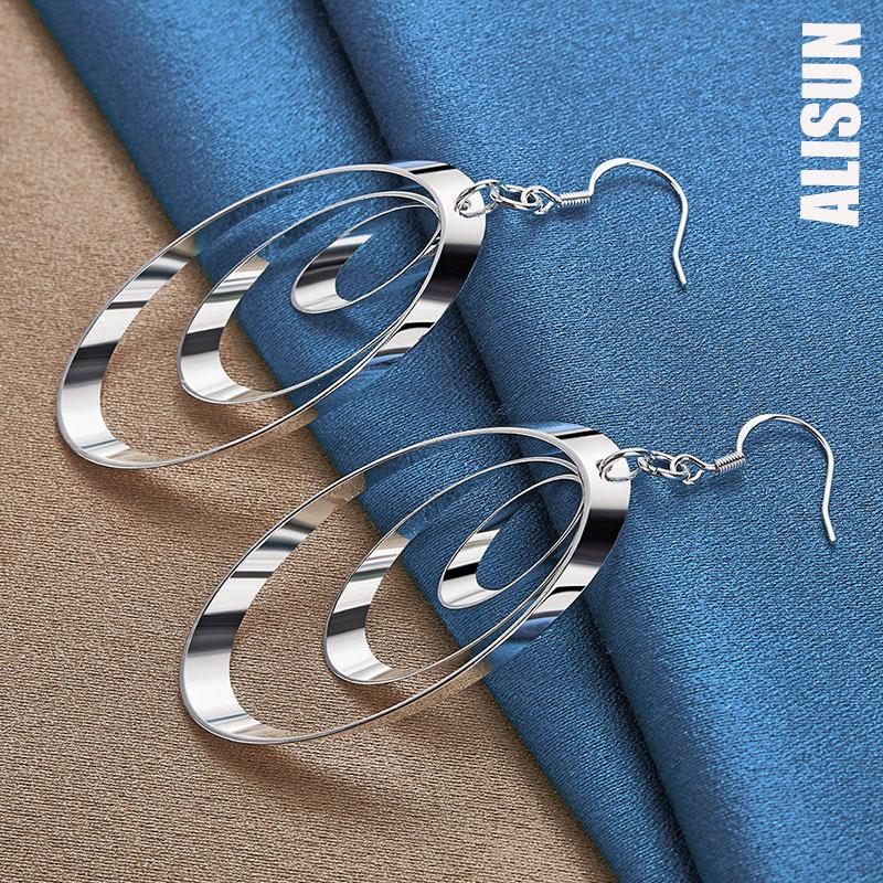 Женские многослойные полые серьги-кисточки из стерлингового серебра 925 пробы, длинные висячие серьги для пирсинга, модные свадебные украшения