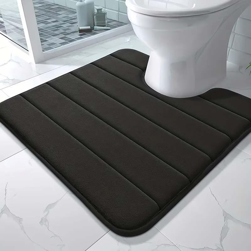 §Memory Foam U-Shaped Toilet Mat Anti-Skid Super Absorbent Bathroom Carpet Bath Mat For Bathroom Decor