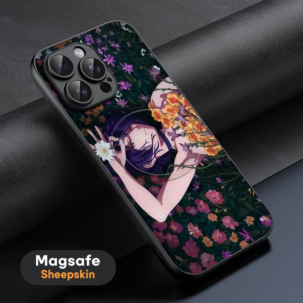 Reze японская аниме-девушка крутой узор Чехол для телефона Для iPhone 16 15 14 13 12 11 Plus Pro Max Высококачественный Роскошный Magsafe Овечья кожа