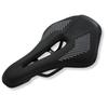 UMikke Bicycle Saddle Sports Perforated Short Nose Flat Road Bike Cross Bike Mountain Bike MTB Shock Absorption Black Black