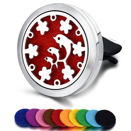 Многоразовый автомобильный освежитель воздуха, запах, диффузор для духов, клипса, автовентилятор, эфирное масло, медальон из нержавеющей стали, интерьер