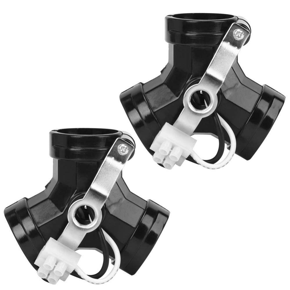 2Pcs Black Light Bulb Socket Splitters Phenolic Three-pronged Lamp Holder  Electrician