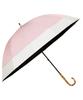 Зонт UVO розовый x длинный зонт 55 см УФ-защита от теплового удара как в солнечную, так и в дождливую погоду, черный бамбук для поездок на работу или для женщин