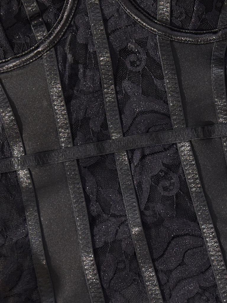 Alluring Lace Patchwork Cutout Bodysuit - Slim Fit Sling Vest