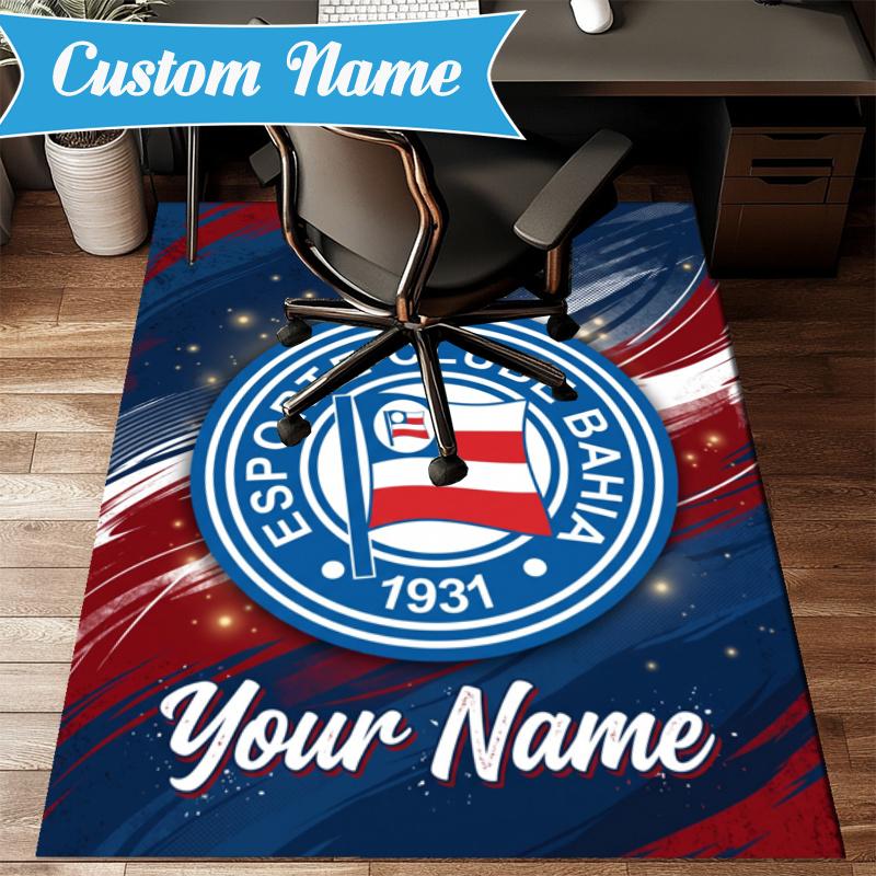 Custom Name Esporte Clube Bahia Carpet Non-Slip Area Rug, Durable Polyester, Ideal for Living Room, Bedroom, Entryway, Decorative Gift