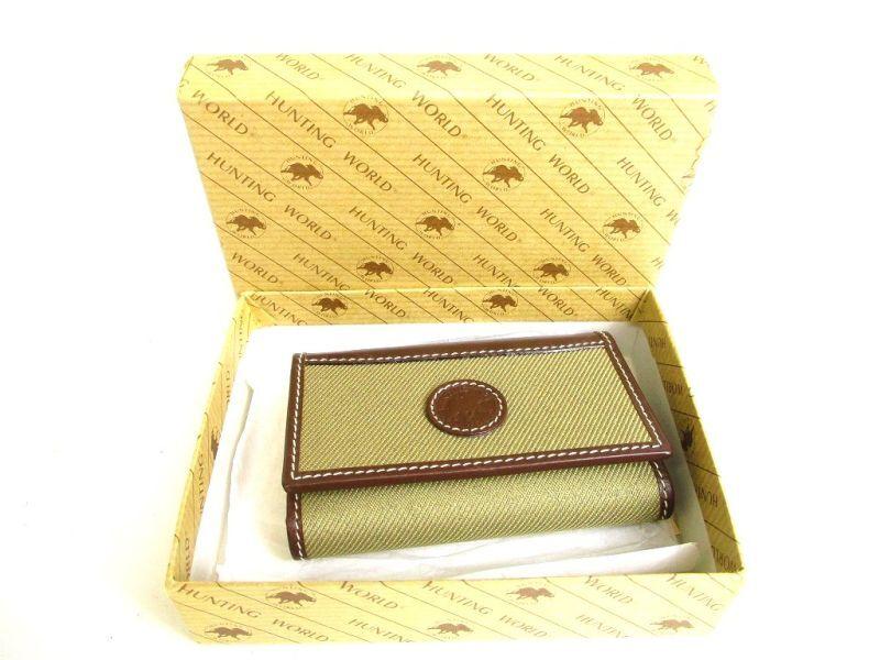 Оригинальные футляры для ключей HUNTING WORLD цвета хаки, коричневая кожа, 6 шт., #9229, восстановленные
