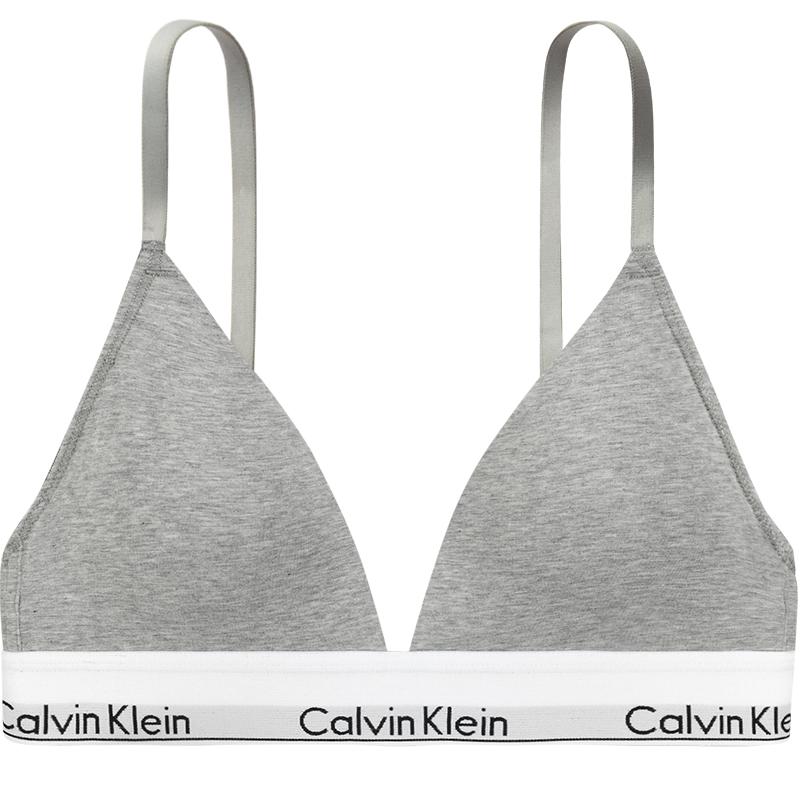 Calvin Klein Современный бюстгальтер с мягкой поддержкой, съемными вставками, треугольными чашками, женское нижнее белье, цвет кокосово-серый, QF5650-020