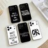 Чехол для телефона с рукописной цитатой для iPhone 17, 16, 15, 14, 13, 12, 11 X XR Plus, Другие Мягкий черный чехол