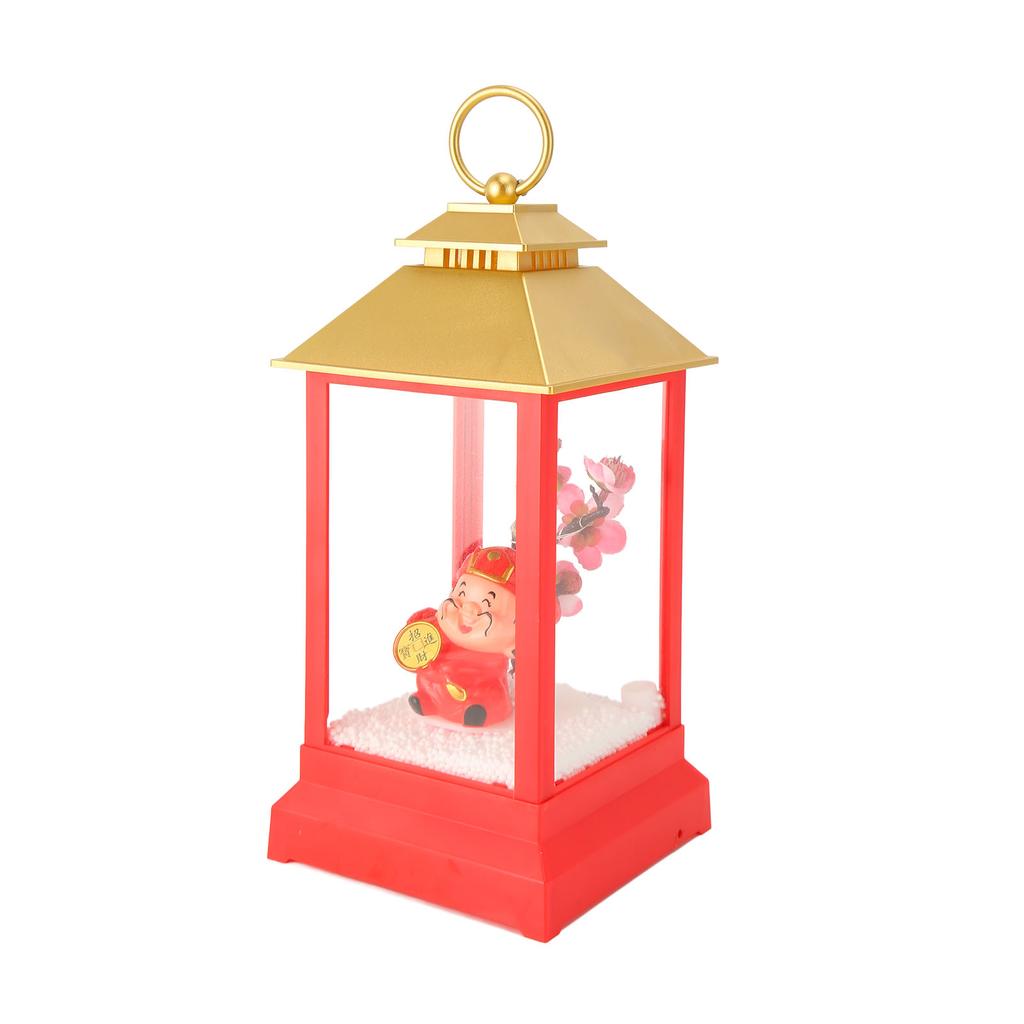 Snow Globe Lantern God of Wealth Musical Snow Globe Lantern Lighted Decorative Snow Globe Lantern