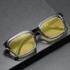 New Retro Night Vision Anti Blue Light Glasses Men‘s High Quality Square Frame No Diopter Reading Glasses with Orange Lenses