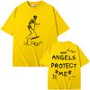 Футболки с графикой скелета рэпера Lil Peep Cry Baby Angels Protect Me для мужчин и женщин, хип-хоп, винтажные, оверсайз, с коротким рукавом