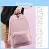 Solid Student Color Backpack With Arcshaped Straps Breathable Gift Schoolbag