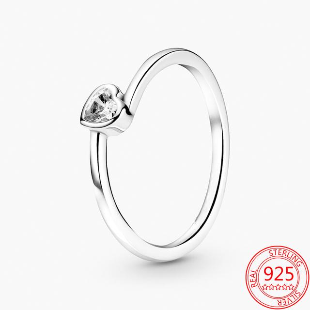 Классическое кольцо из стерлингового серебра 925 пробы, куполообразное золотое кольцо в форме сердца, обручальное кольцо для женщин, модные ювелирные изделия