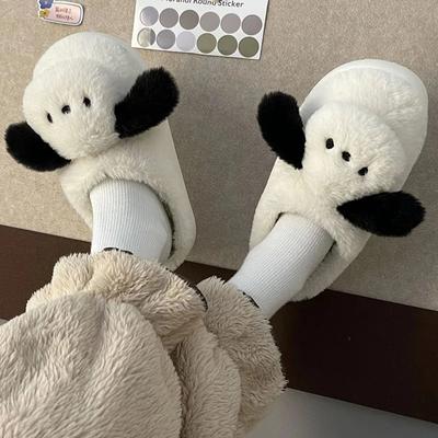 Shevalues Мультяшные тапочки Женские Новые Легкие Парные Домашние Нескользящие Домашние Тапочки Милая Собачка Премиум Домашние Уютные Мягкие Хлопковые Шлепанцы