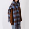 Mohair Winter Cashmere Scarves Tassel Long Shawl Elegant Plaid Wool Scarf  Girl