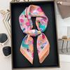 Color Printing Foreign Gas Simulation Silk Scarf Women'S Spring Summer Versatile Office Shawl Windproof Headscarf