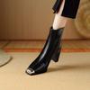 Fashion 2024 New Autumn Women Boot Short Boots Fashion Square Toe Ankle Boots High Heels Winter Modern Ladies Shoes