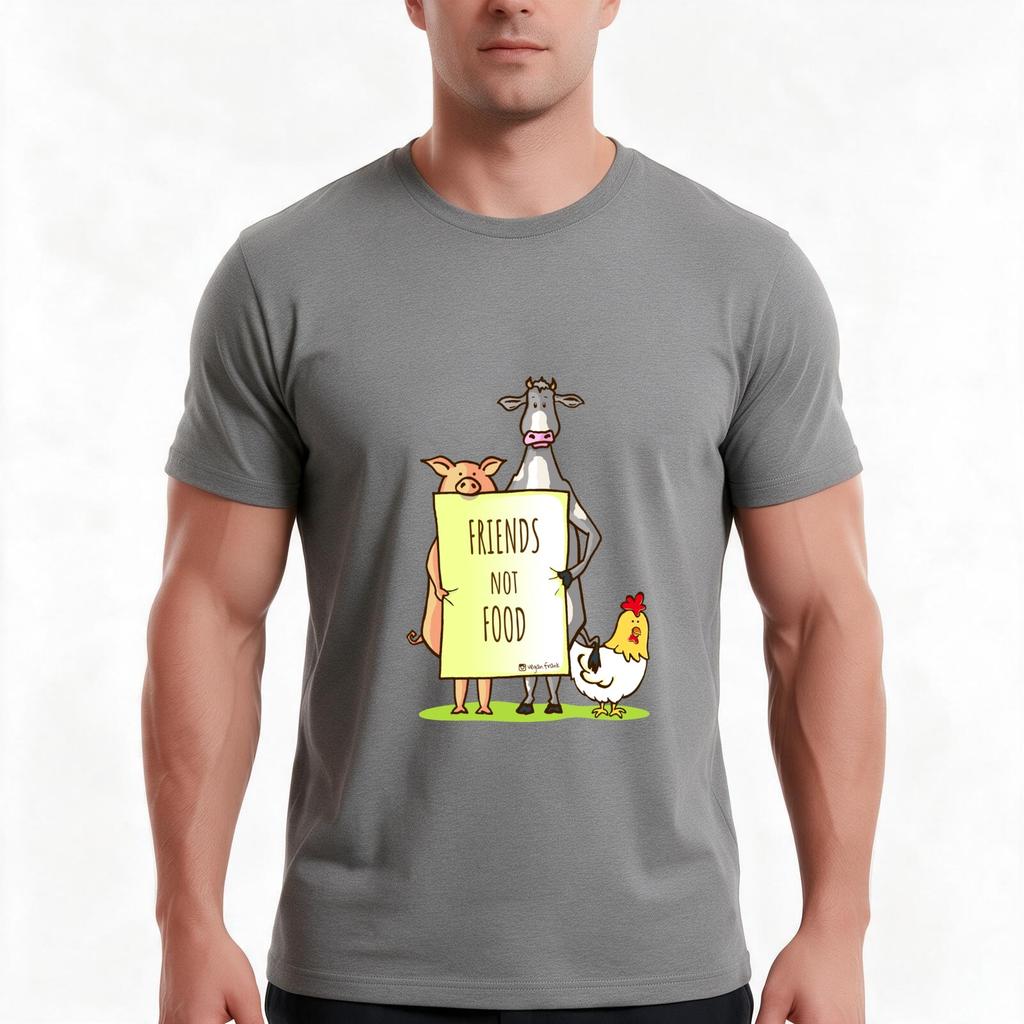 Friends Not Food Tshirt Summer Casual Cotton Tee Oversized Streetwear Tops Vintage Graphic Print Loose Fit Short Sleeve
