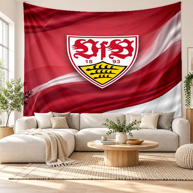 VfB Stuttgart Wall Tapestry, Soft Fabric Wall Hanging, Decorative Backdrop For Bedroom Home Wall Art