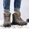 2024 Winter Northeast Cotton Shoes Large Size Snow Boots Men's Warm Velvet Thickened High-top Thick-soled Outdoor Men's Boots