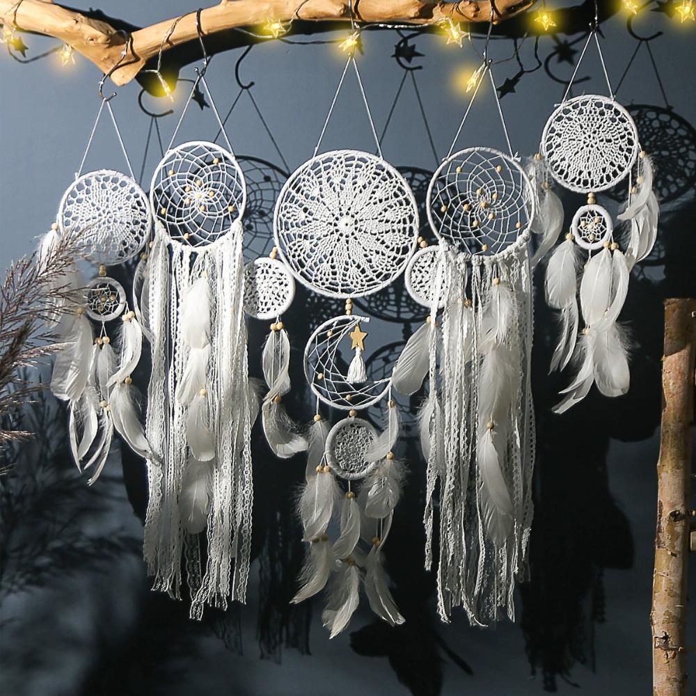 5 Set Wall Decor Large Dream Catchers for Bedroom Adult Boho Dream Catcher Hanging Ornament Teen Dorm Room Decor Festival Gift
