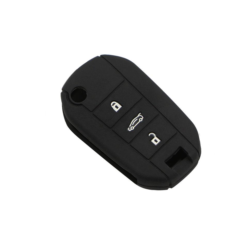 Чехол для ключа для Peugeot 508 301 2008 3008 408 Для Citroen C4 Cactus C5 C3 C4L Чехол-оболочка для дистанционного ключа Силиконовый чехол-сумка 3 кнопки